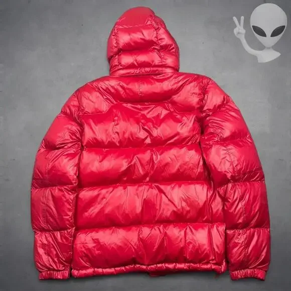 Polo Ralph Lauren Medium Red Gorham Goose Down Puffer Jacket Parka Coat Hooded